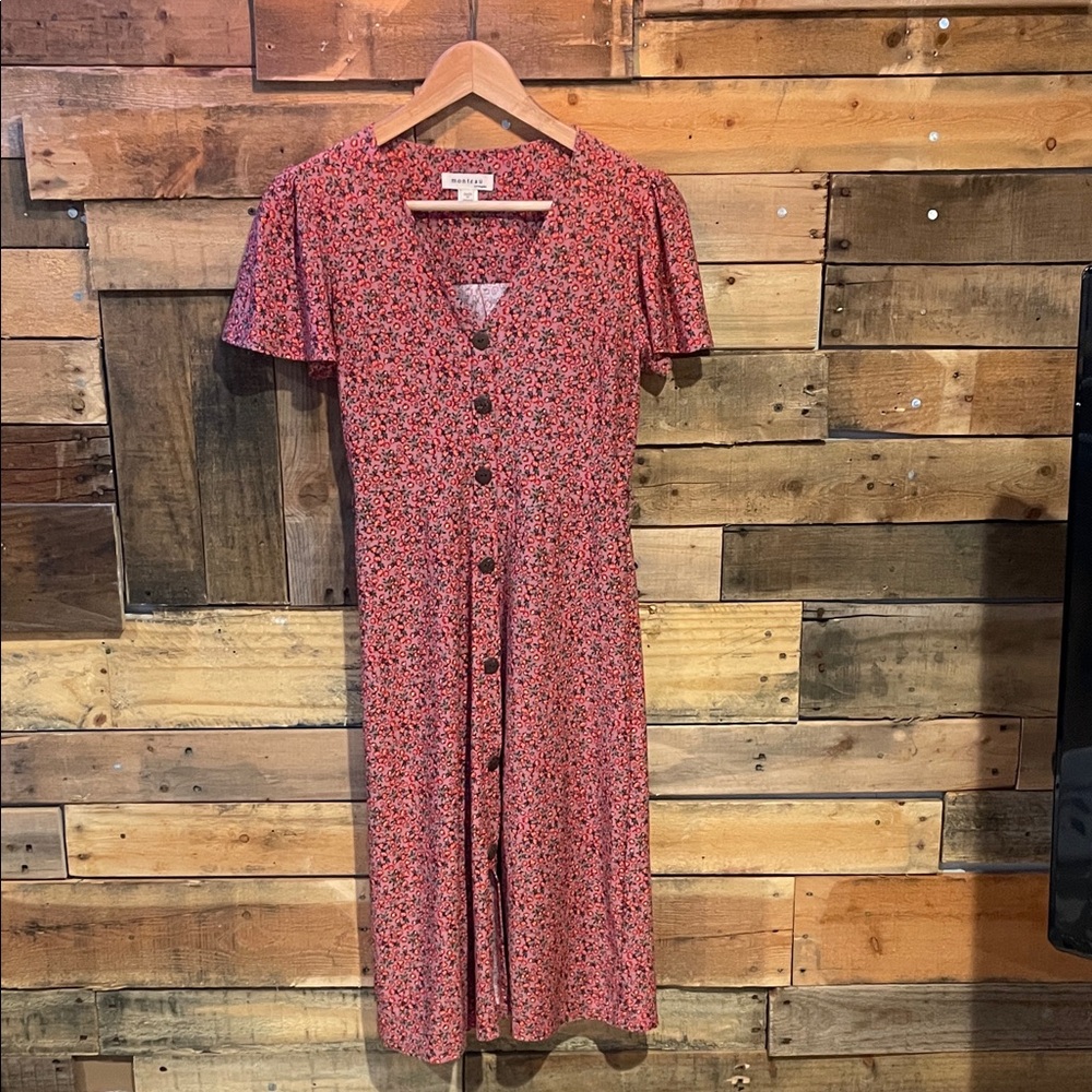 Monteau Floral Button-Down Midi Dress